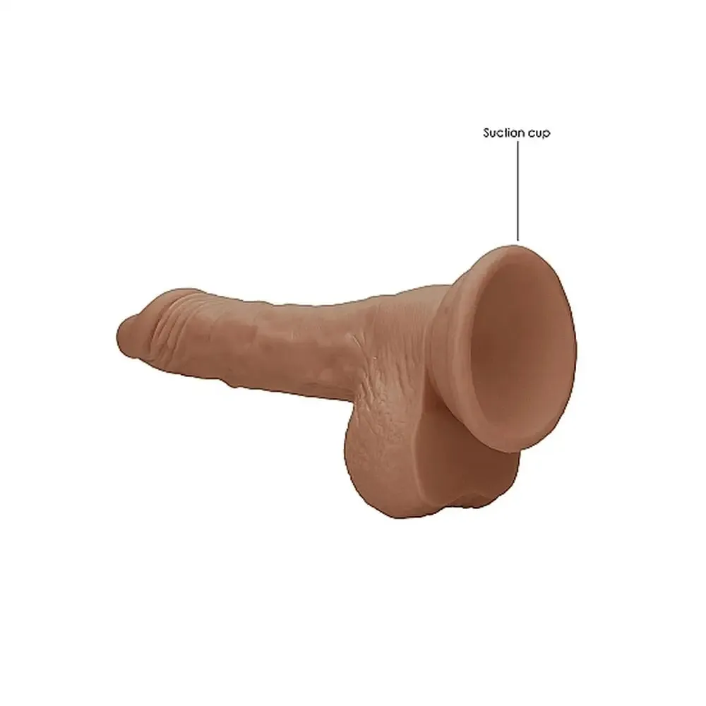 10-inch Shots Toys Flesh Brown Realistic Dildo with Suction Cup