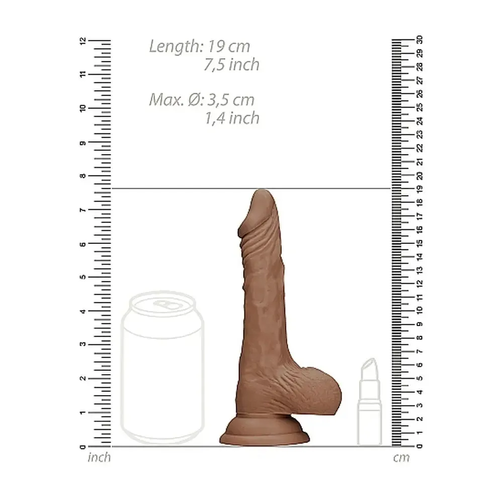 10-inch Shots Toys Flesh Brown Realistic Dildo with Suction Cup