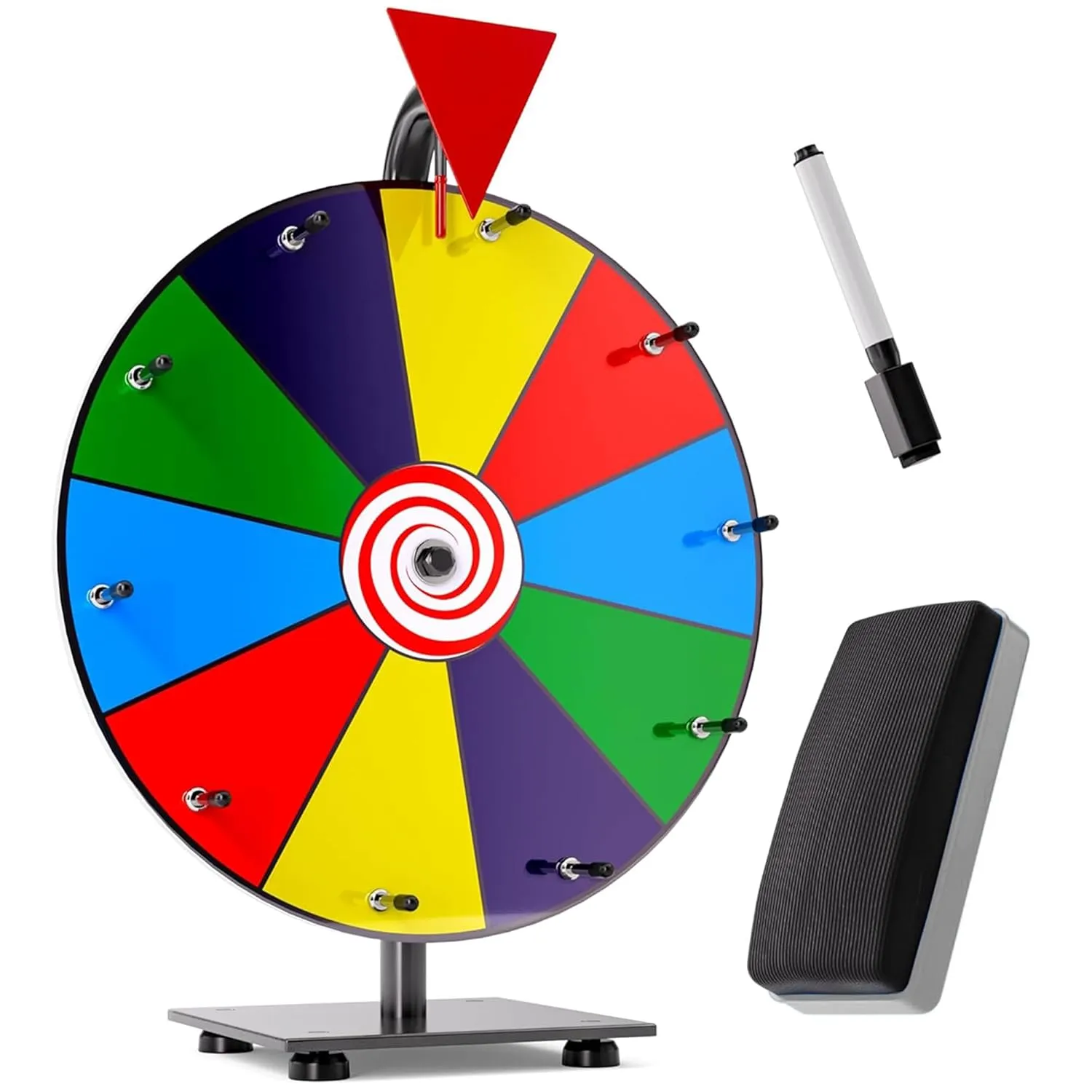 12 Inch Heavy Duty Spinning Prize Wheel 10 Slots Color Tabletop Roulette Sp