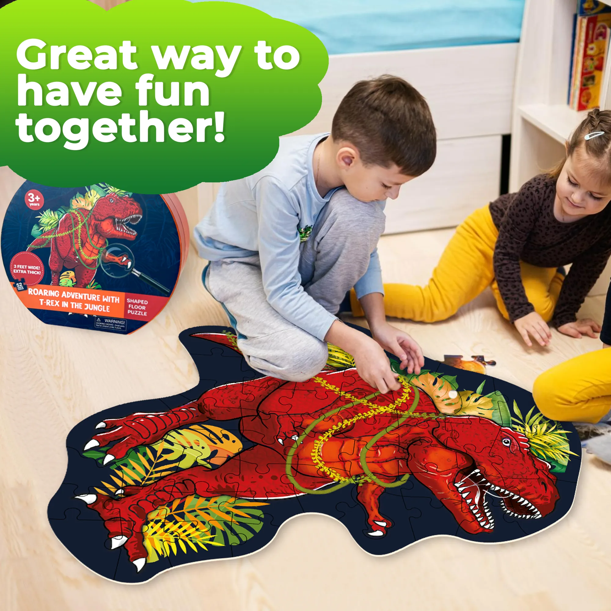 2x3 FT Shaped Giant Puzzles for Kids Ages 3-6 | T-Rex