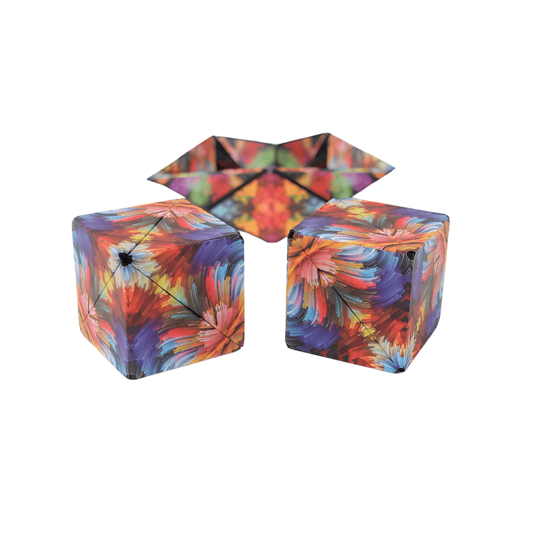 3 in 1 Special Combo: Magic Cube Shape Shifting Puzzle Box, 2024 best PopIt, UFO 8 Sided Rotating Magic Beans Cube Fidget Finger Tip Toy