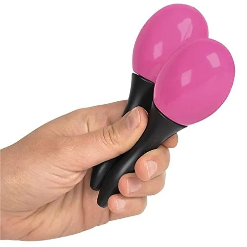 Add Life to The Party! 12 Two Toned Neon and Black Maracas, Colorful Party Favors