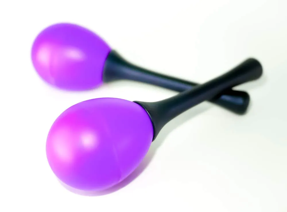 Add Life to The Party! 12 Two Toned Neon and Black Maracas, Colorful Party Favors