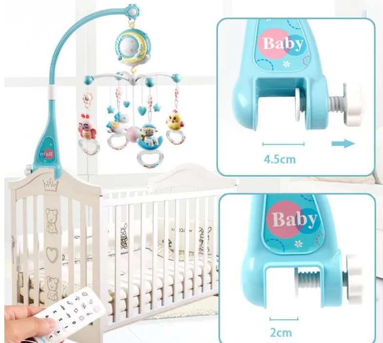 Baby Rattles Crib Mobiles Toy Holder Rotating Mobile Bed Bell Musical Box Projection Newborn Infant Baby Boy Toys