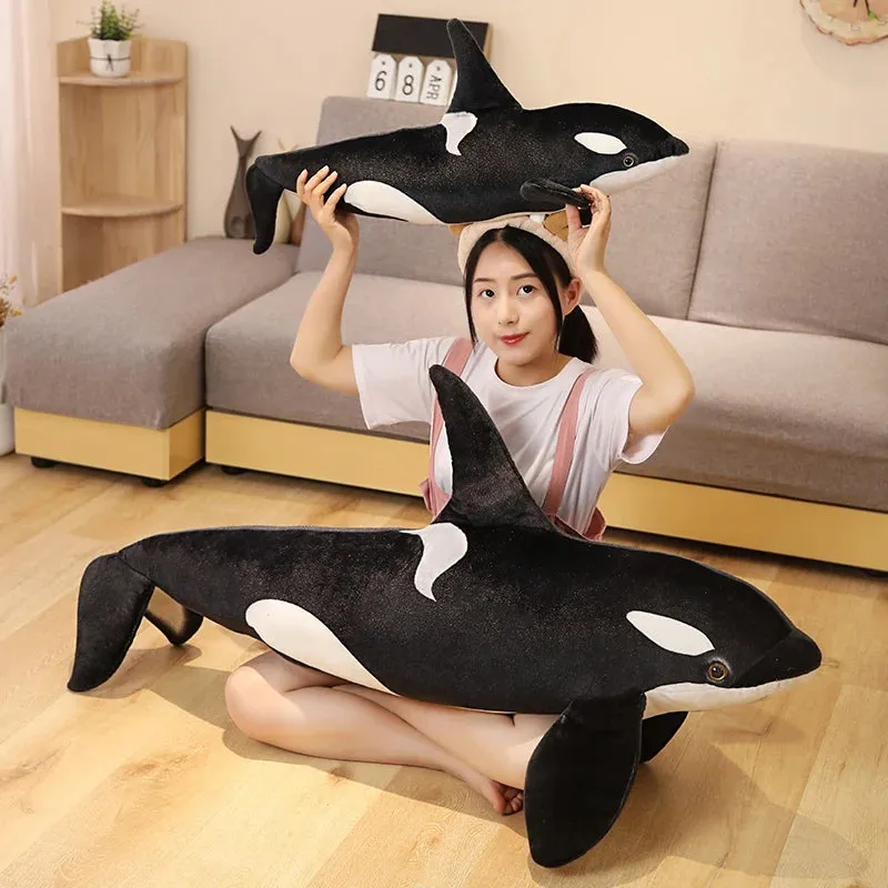 Big Orca Black Whale Plush Toy