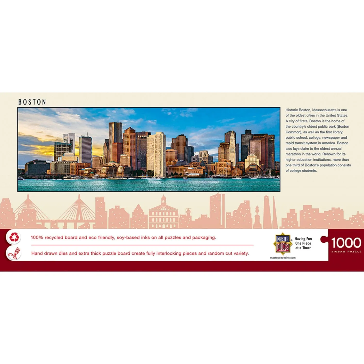 Boston, Massachusetts 1000 Piece Panoramic Jigsaw Puzzle