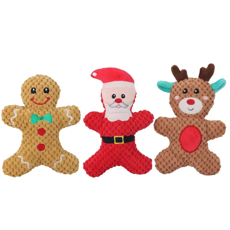 Christmas Themed Plush Dog Toys - Squeaky, Soft, and Fun