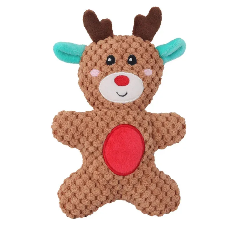 Christmas Themed Plush Dog Toys - Squeaky, Soft, and Fun