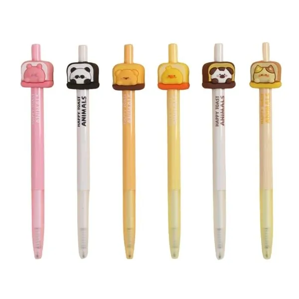 Cute Happy Toast Animals Assorted Retractable Pens