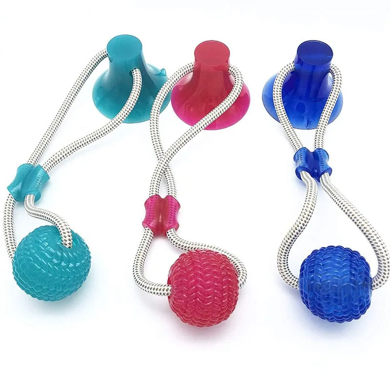 Dog Toys Pet Puppy Interactive Suction Cup Push TPR Ball Toys