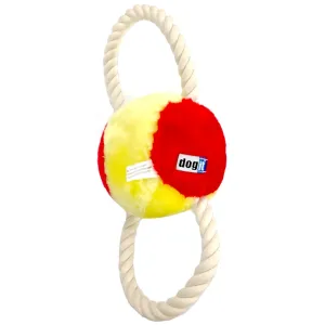 Dogit Luvz Plush Squeaky Large Ball with Rope Dog Toy