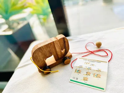 Elephant Pull Toy - Natural Wood Baby Toy, Pull Toy, Montessori Toy, Educational Toys, Wooden toy, Toddler wood Toy