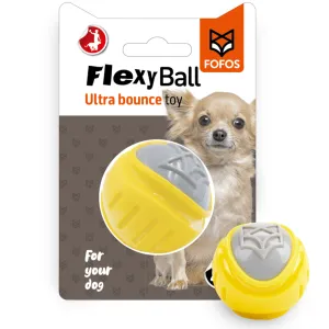 Fofos Flexy Ball Ultra Bounce Toy for Dogs (Yellow & Grey) | For Aggressive Chewers