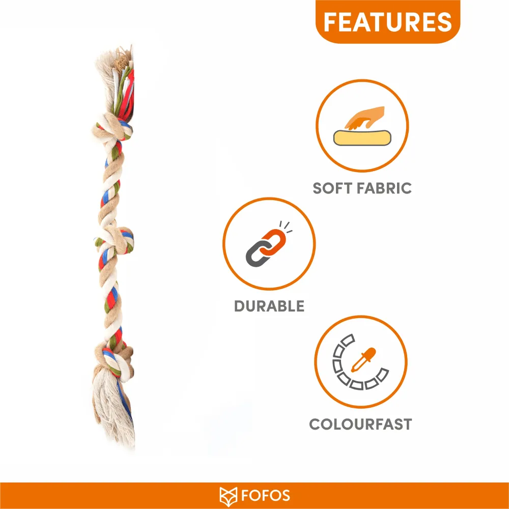 Fofos Flossy Three Knots Rope Toy For Dogs