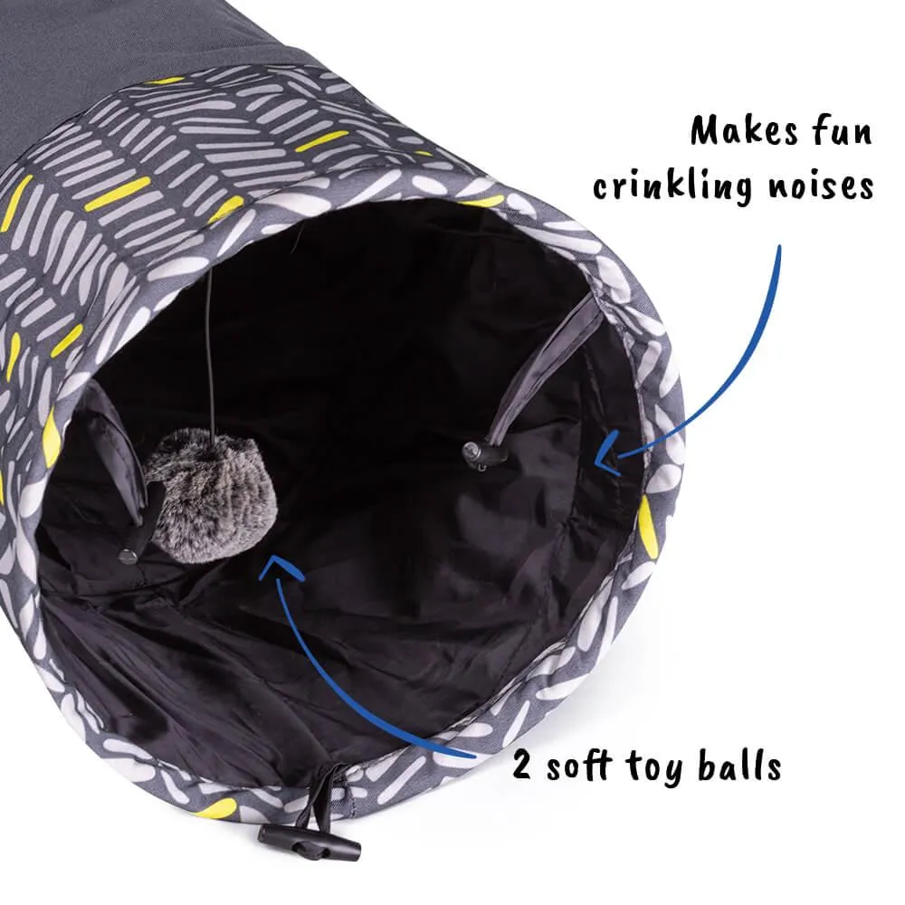 Foldable Crinkle Play Cat Tunnel with 2 Windows