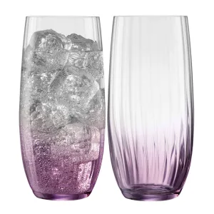 Galway Crystal Erne High Ball Set of 2- Amethyst