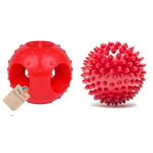 Goofy Tails Spiked and Hole Ball Chew Toy Combo