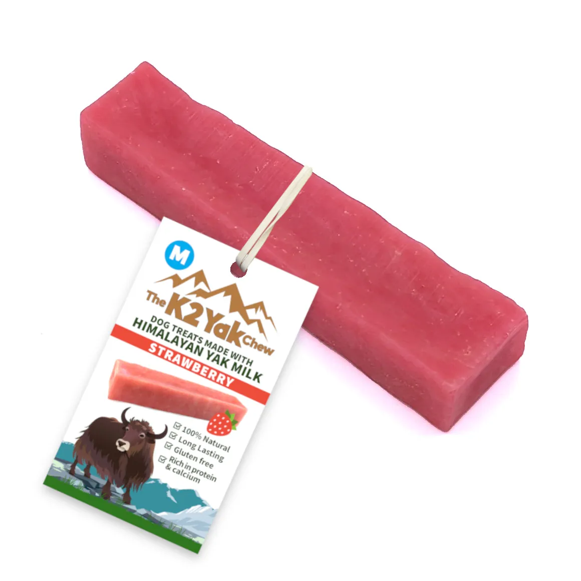 K2 Yak Chews Dog Treats Strawberry Medium