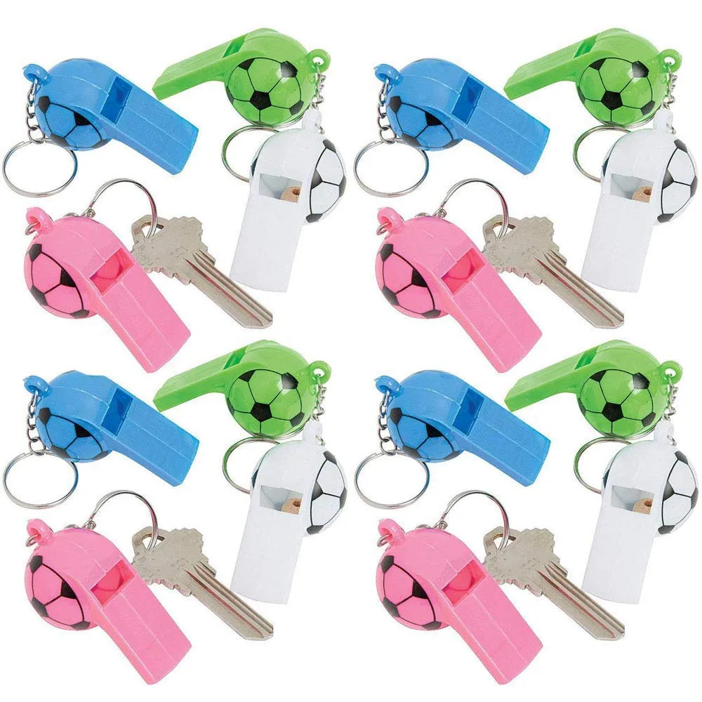 Kicko Soccer Ball Keychain - 16 Pack - Assorted Bag Charm - Party Favor, Survival