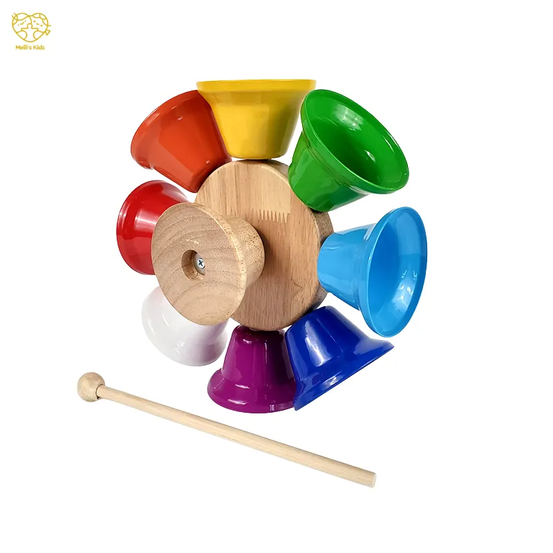 Melli's Kids Wooden Rainbow Spinning Bells