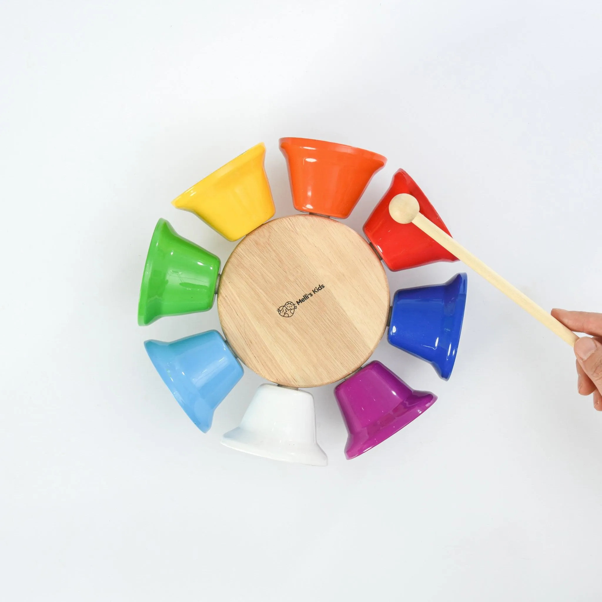 Melli's Kids Wooden Rainbow Spinning Bells