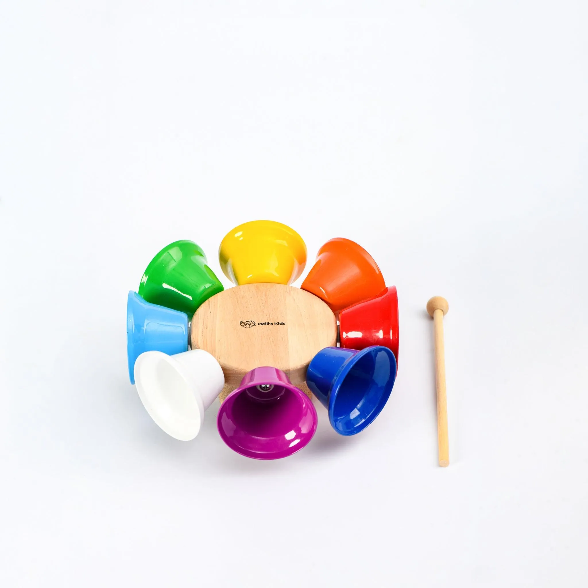 Melli's Kids Wooden Rainbow Spinning Bells