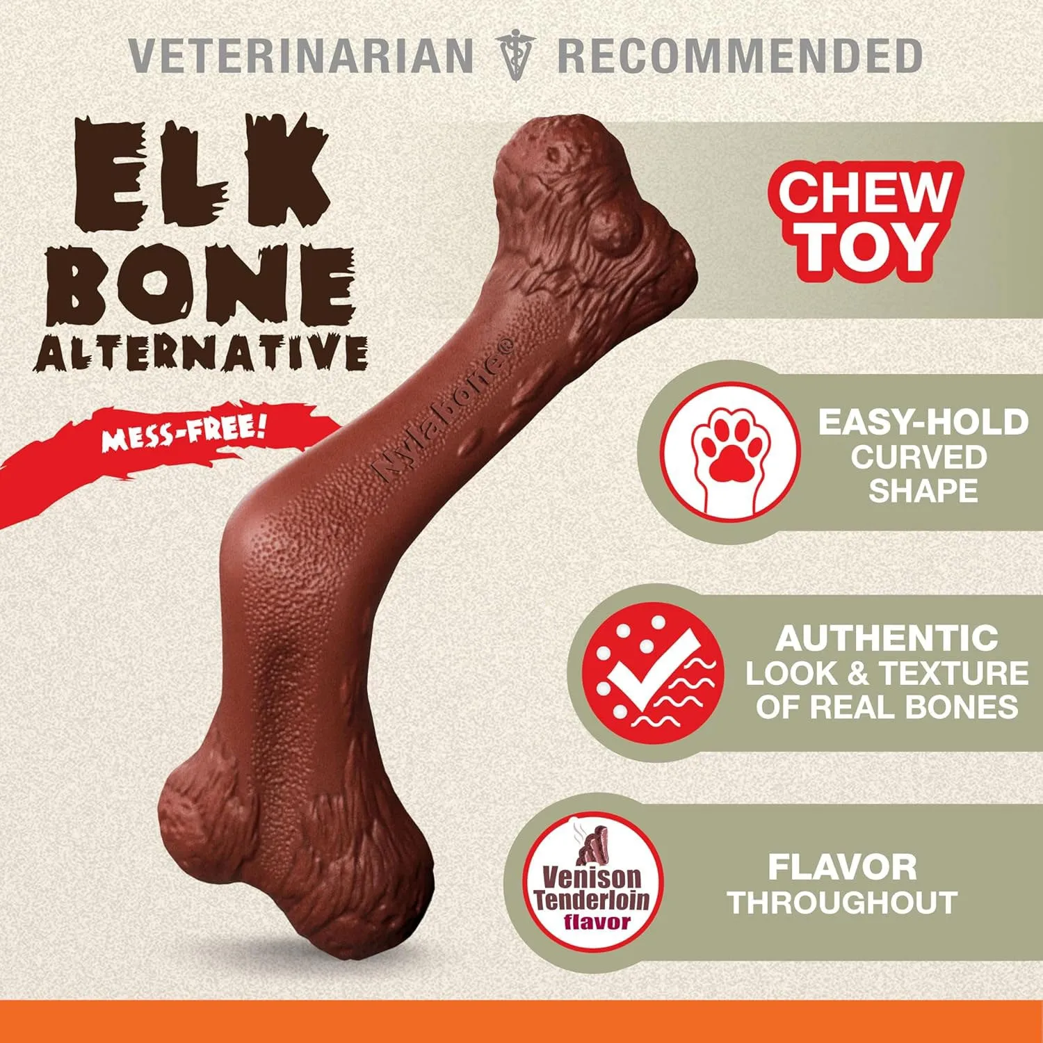 Nylabone Power Chew Elk Bone Chew Toy