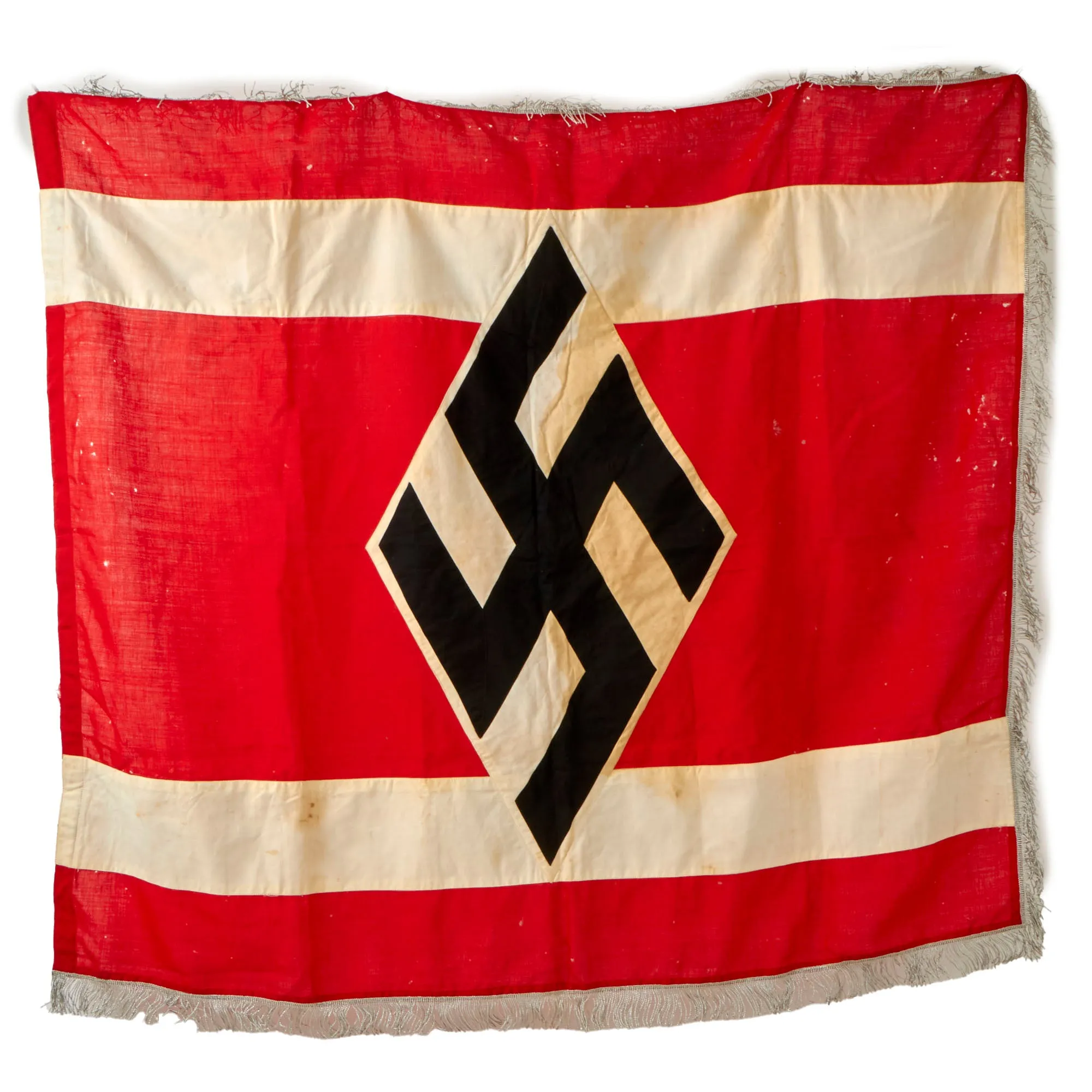 Original German WWII 282nd Engineer Combat Battalion USGI Captured & Signed NPEA Fringed Flag - 45" x 54"