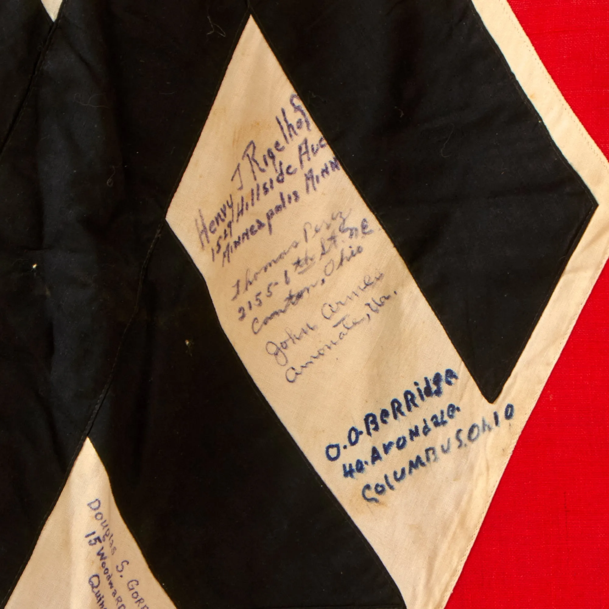 Original German WWII 282nd Engineer Combat Battalion USGI Captured & Signed NPEA Fringed Flag - 45" x 54"