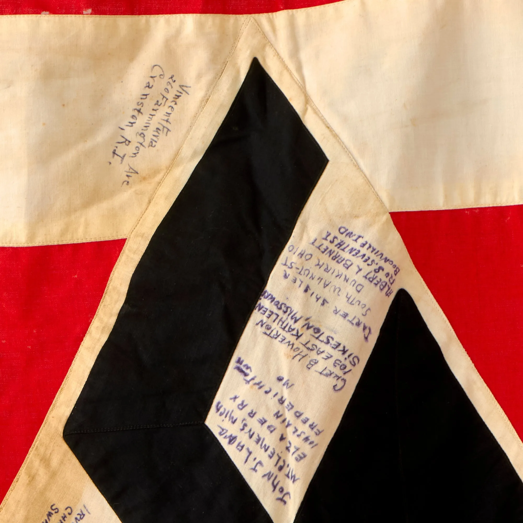 Original German WWII 282nd Engineer Combat Battalion USGI Captured & Signed NPEA Fringed Flag - 45" x 54"