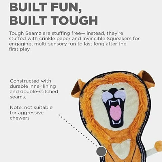 Outward Hound Tough Seamz Lion Plush Medium Dog Toy