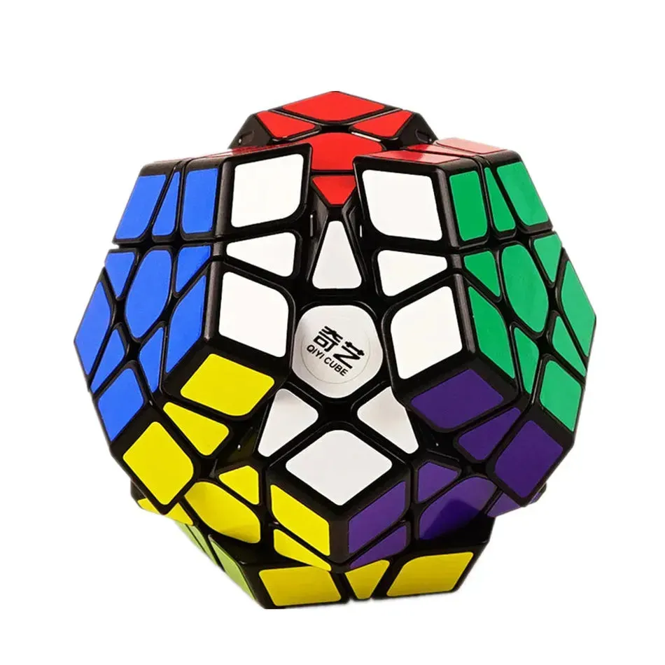 QIYI Professional Stickerless Megaminx Magic Cube - 12-Sided Speed Puzzle for Kids