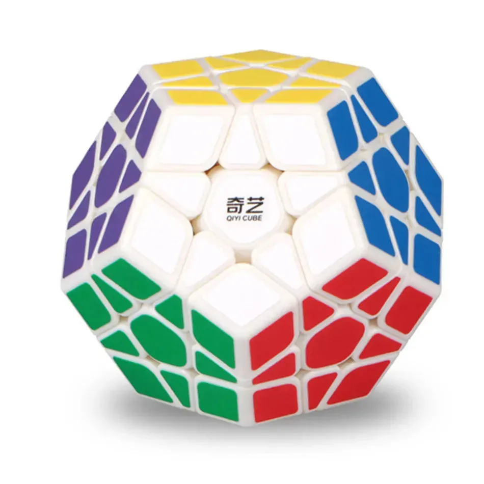 QIYI Professional Stickerless Megaminx Magic Cube - 12-Sided Speed Puzzle for Kids