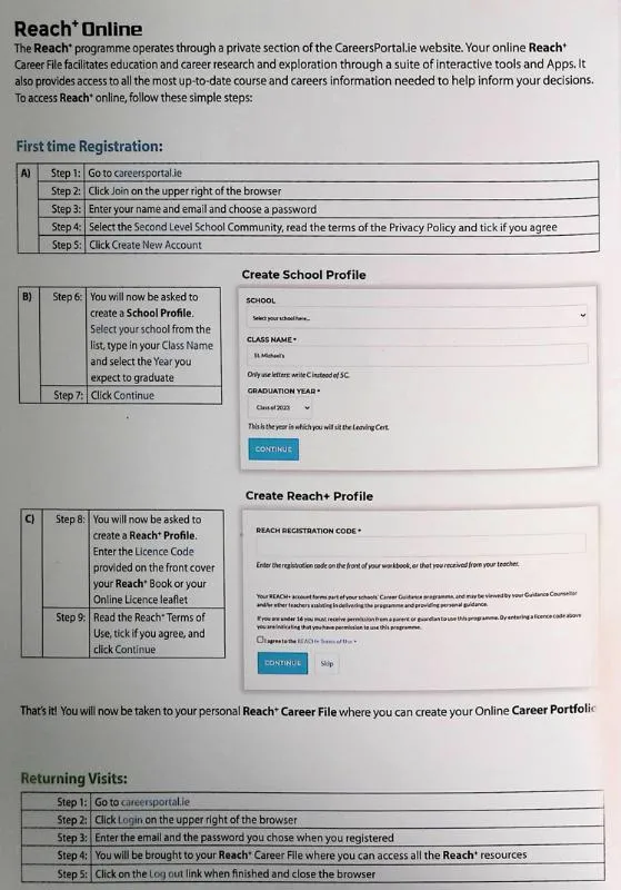 REACH  - Senior Cycle - Career and College Preparation Programme - Workbook