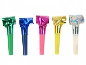 Shiny Party Blowers Multicoloured (20 Pack)