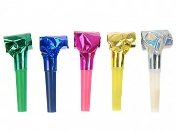 Shiny Party Blowers Multicoloured (20 Pack)