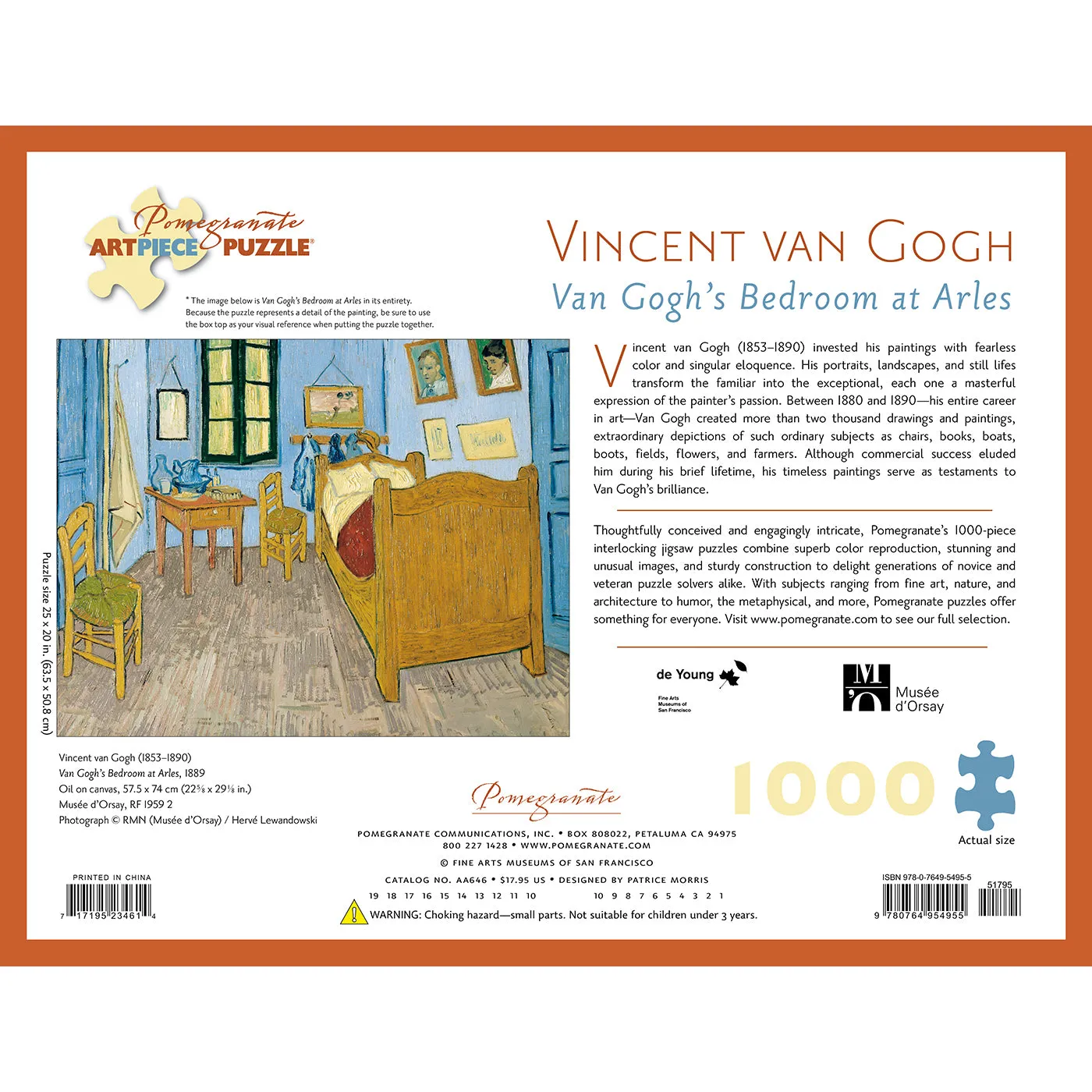 Van Gogh's Bedroom at Arles Puzzle - 1,000 Pieces