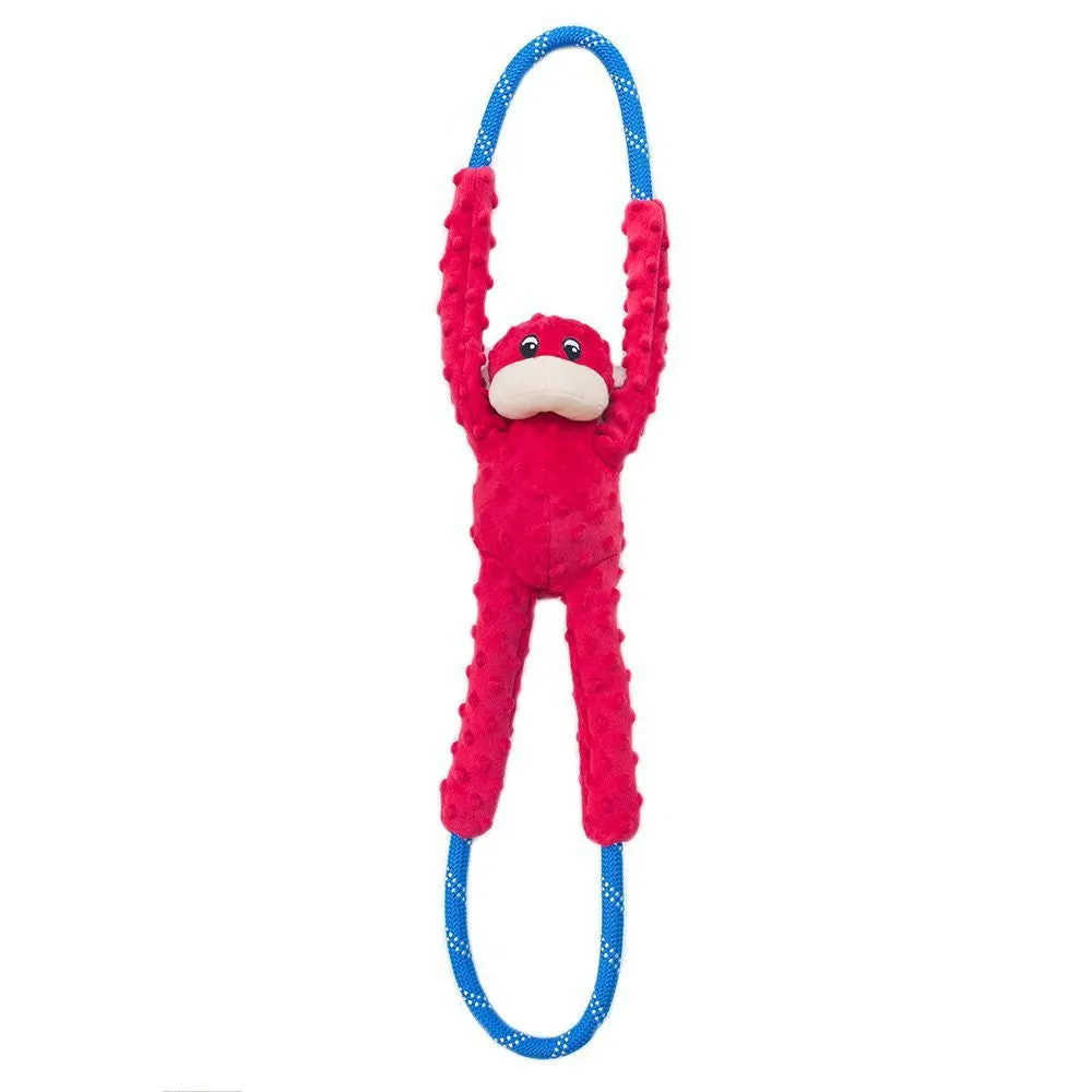 Zippy Paws Red Monkey RopeTugz Plush N Rope 28 Inch Tug Toy